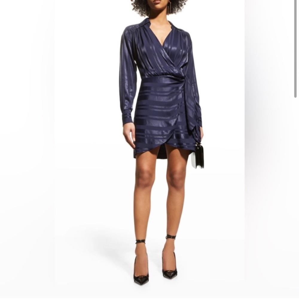 Milly Elegant Navy Wrap Dress size medium EUC